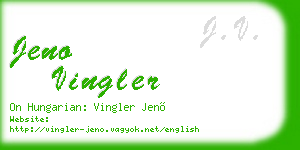 jeno vingler business card